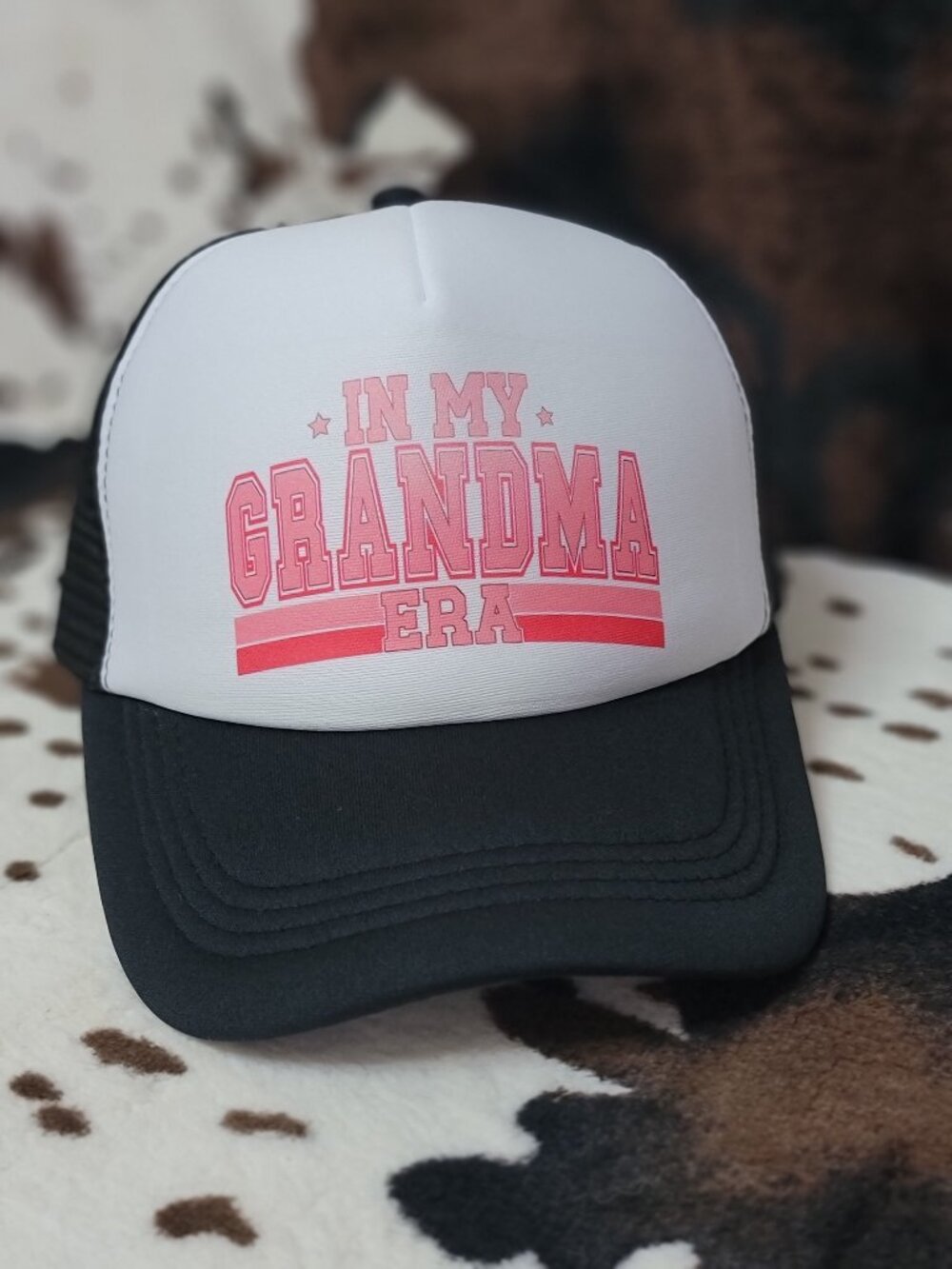 Grandma Era Pink and Black Trucker Hat